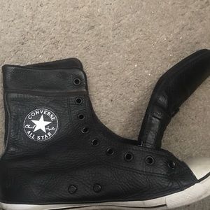Leather Converse high tops